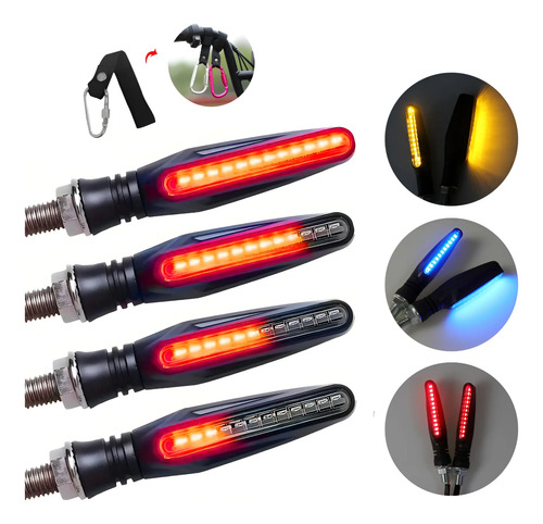 Direccionales Led Moto Secuencial Indicador Intermitente 4pz | MercadoLibre