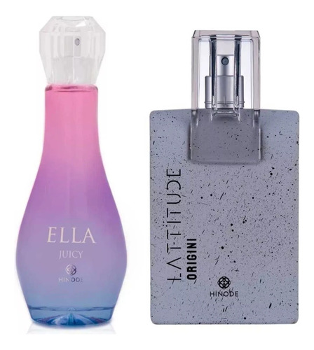 Kit Perfume Feminino Ella Juicy + Latitude Origini Masculino.