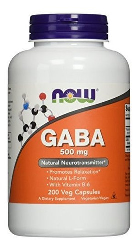 Now Gaba 500 Mg, 200 Cápsulas Vegetales