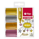 Resaltador Filgo Text Marker Metalizado Set X 4 Colors Metal