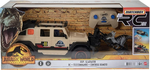 Jurassic Wolrd Jeep Gladiator Rc Con Dinosaurio Matchbox