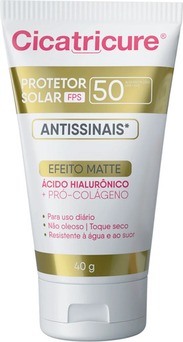 Cicatricure Protetor Solar 50fps Antissinais 40g