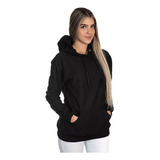 Agasalho Feminino Blusa De Frio Com Capuz E Bolso Canguru