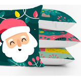 Kit Capas Almofadas Decorativas Noel Feliz 45x45 - Id Decor