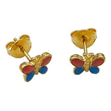 Aros Mariposas Hipoalérgicos Laminado Oro 18k Calidad Cracco