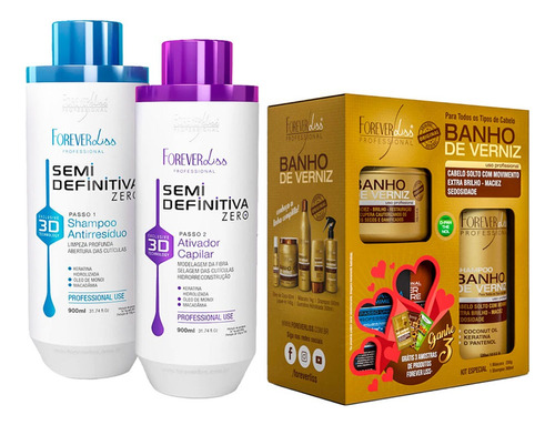 Forever Liss Progressiva 3d + Kit Especial Banho De Verniz