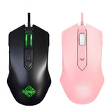 Mouse Gamer Rgb Ajazz Aj52 2500 Dpi - Negro - Rosado Color Negro