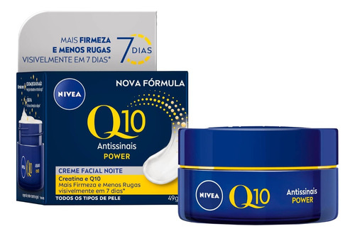 Creme Facial Antissinais Noturno Nivea Q10 Power 52g