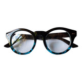 Marco Lentes Ópticos Round Thick Lemtosh Black Blue Gradient