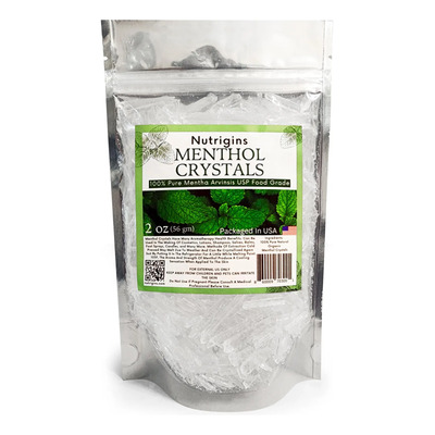 Cristales De Mentol Nutrigins, 60 Ml, 100% Puros, Orgánicos