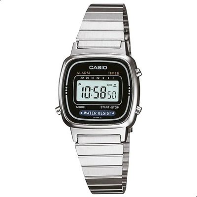 Relógio Feminino Casio Vintage La-670 Mini Fundo Preto | Frete grátis