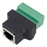 Adaptador Rj45 Hembra A Clemas Borne Terminal Conector 8 Pin Color Negro