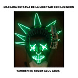 1 Máscara Purga Estatua D La Libertad C/ Luz Led Verde Limón