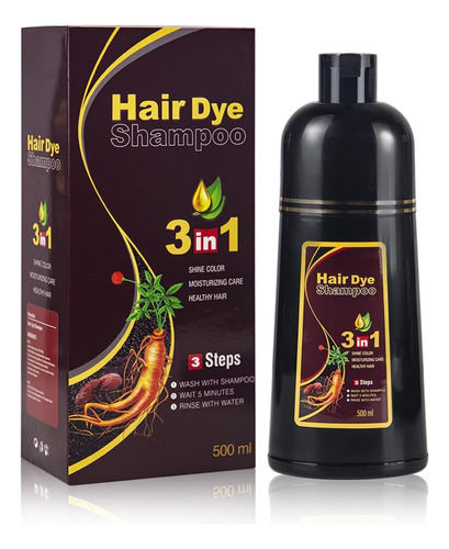 Instant Hair Color Shampoo For Gray Hair, 3 In 1 Black Hair