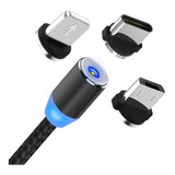 Pack X4 [cable Magnético Usb 3 En 1 Tipo-c/micro Usb/i Pple]