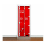 Adesivo Decorativo De Porta Container Vermelho (cod.cont1)