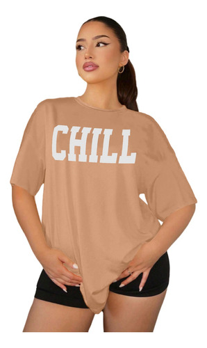 Camiseta Oversized Chill Moda Gringa Moderna Swag Plus Size 