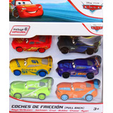 Carros  Fricción Cars Disney Set 6 Coches Rayo Mcqueen, Mate