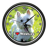 Beagle Westie - Reloj De Pared West Highland White Terrie
