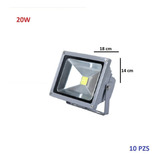 Reflector Led 20w Bco Frio 10 Pzs Exterior Luminaria