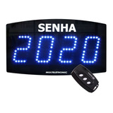 Painel Senha Digital Sequencial Sem Fio Multeletronic Azul