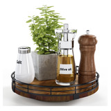 Farmhouse Oak - Organizador Giratorio Lazy Susan De 9 Pulga.