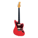 Guitarra Elétrica Tagima Tw Series Tw-61 Juaguar De  Choupo 1986 Party Red Poliuretano Com Diapasão De Madeira Técnica