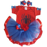 Kit Conjunto Para Mesversário Bebe Mulher Aranha Completo