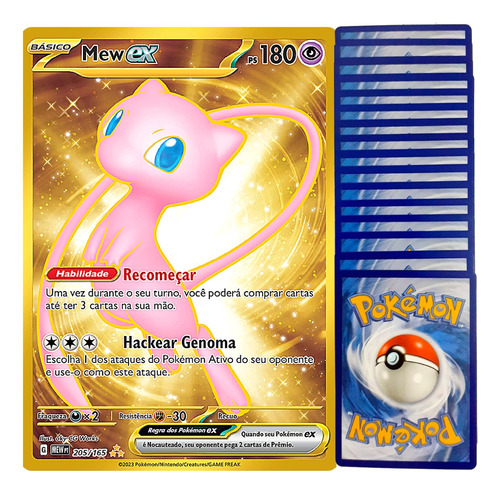 Carta Pokémon Mew Ex Dourado Grande Jumbo Original