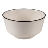 Set X2 Bowl Tazon Porcelana Blanca Borde Negro 12x6cm