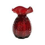 Centro De Mesa Murano Vermelho E Âmbar 22cm Trouxinha