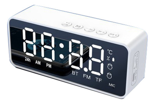 Reloj Despertador Digital Con Bocina Bluetooth Y Radio Fm