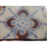 Antigua Mayolica Azulejo Gran Tamañ 24 Cm Pas De Calais Raro