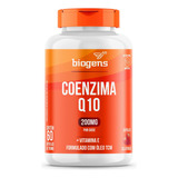 Coenzima Q10 200mg Com Vitamina E 10mg, 60 Cáps, Biogens Sabor Neutro