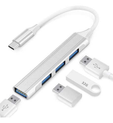 Hub Usb Tipo C 4 En 1 / Usb 3.0 / 2* Usb 2.0 X 3 Puertos