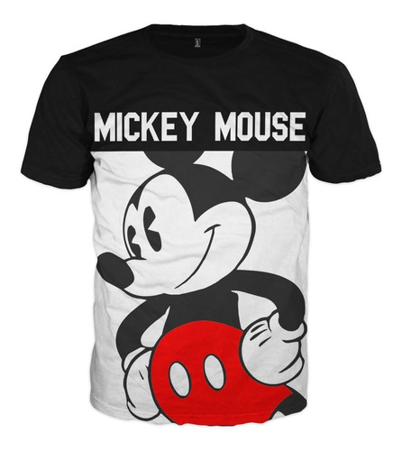Camisetas Estampadas Mickey Mouse Niños Adultos En Algodón