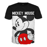 Camisetas Estampadas Mickey Mouse Niños Adultos En Algodón