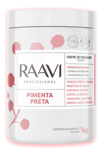 Creme De Massagem Modeladora Termoativo Pimenta Preta 1kg 