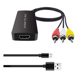 Dingsun Convertidor Hdmi A Rca, Adaptador Hdmi A Av, Adaptad