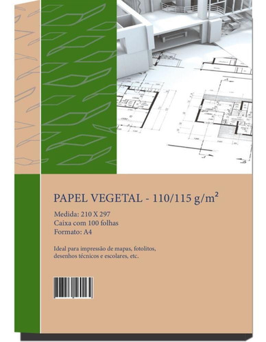 Papel Vegetal A4 110/115g. 210x297mm