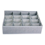 Organizador Cajón Cajones 16 Placard Ropa Color Gris Y Negro 9725