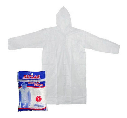 Capa De Chuva Descartável Transparente Unisex Kit 100 Peças