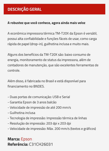 Impressora Termica De Cupom Não Fiscal