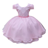 Roupa Rosa Daminha Infantil Vestido Festa Luxo 4 Ao 12 Anos