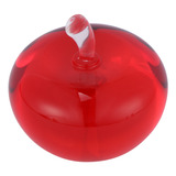 Figura Decorativa De Manzana De Cristal Rojo Para Navidad Co