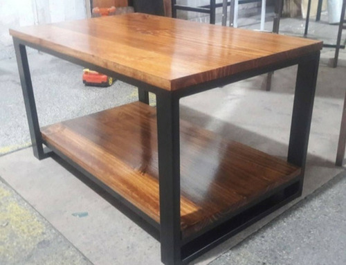 Mesa Ratona Hierro Madera Estilo Industrial