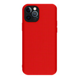 Capinha Compatível Com iPhone 12 Pro Em Silicone Flexível Cor Vermelho