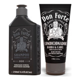  Kit Shampoo + Condicionador Don Forte Hidratação Barba Forte