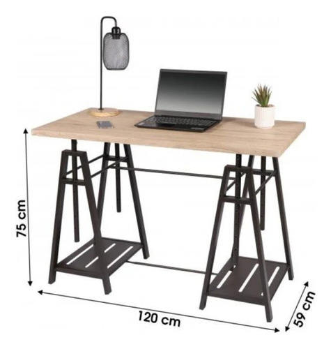 Escritorio Moderno 120x59x76 Cm Oak Homy