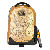 Mochila Goku Super Sayajin Dragon Ball Color Dorado Diseño De La Tela Liso